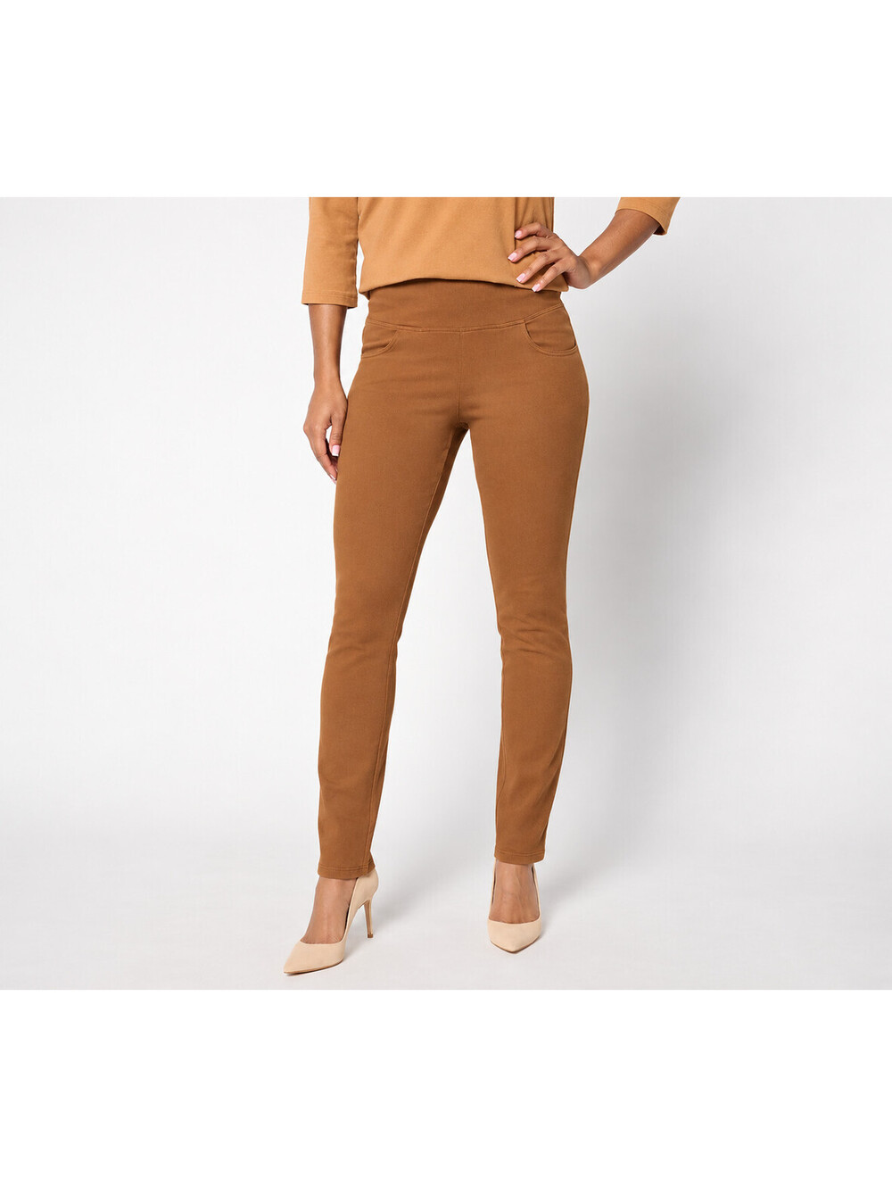 Women With Control Regular Prime Stretch Tummy Control Slim-Leg Pants, Size 5X